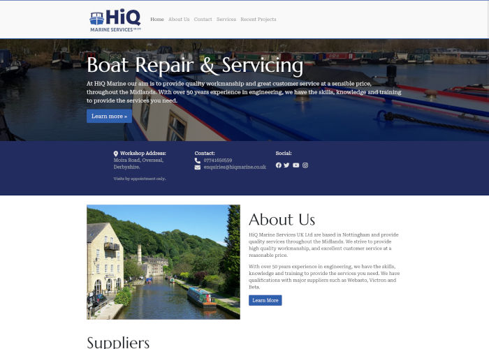 Hiq Marine Services Ltd provide repair and maintenance services for motoboats and canal boats throughout the East Midlands.